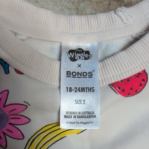 The Wiggles X Bonds Australia Fruit Salad Toddler Sweatshirt - Picture 2 of 4